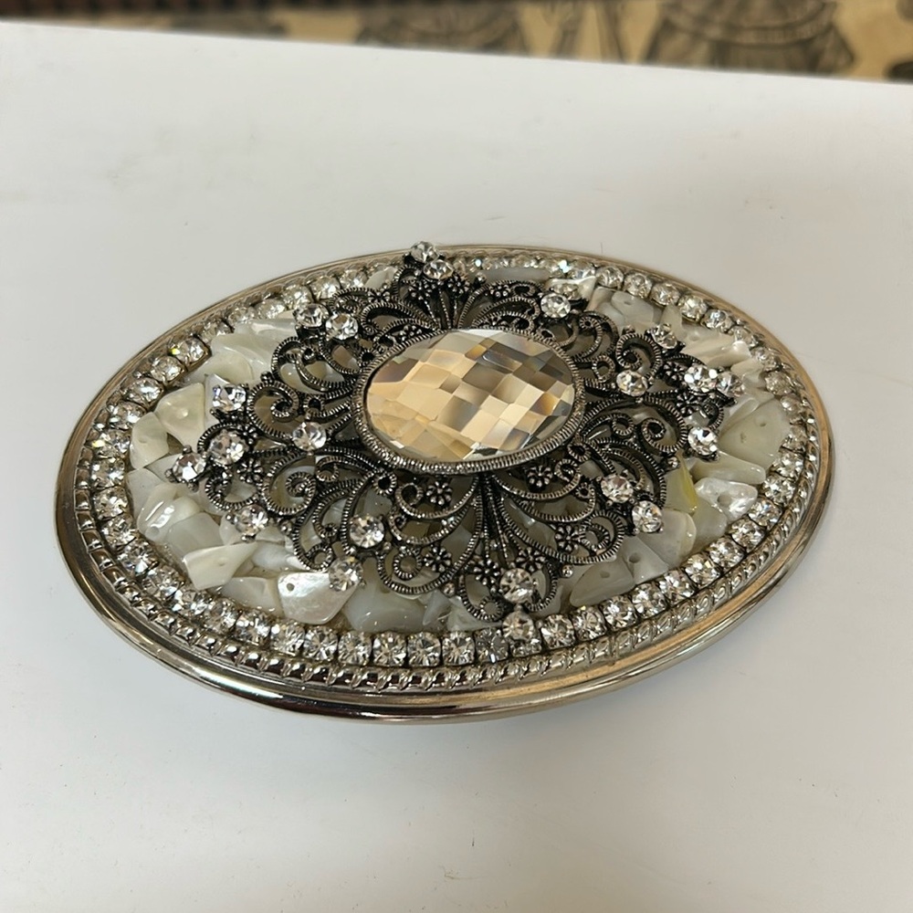 Vintage Stone and crystal belt buckle - Picture 5 of 14